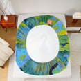thumbnail image 4 of Manfei Country Black Cat Fitted Sheet Queen, Lily Pond Bedding, Teal Green, 3 Pieces, 1 Fitted Sheet and 2 Pillowcases, 4 of 6