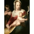 thumbnail image 2 of Alessandro Casolani 19x24 Black Ornate Framed Double Matted Museum Art Print Titled: Madonna with Child and Young Saint John (ca. 1570 - Ca. 1590), 2 of 5