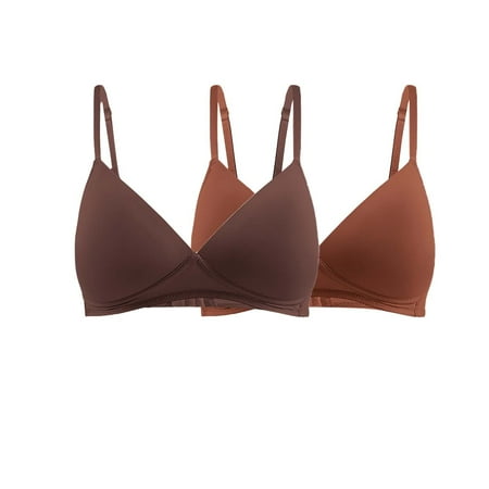 DondPO Bras for Women Women s Inbarely Bralette Unlined Bra No Underwire Sexy Comfortable Everyday Wireless Bra Seamless Bras Brown E Clearance