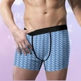 thumbnail image 2 of Sous-vêtements pour Hommes, Paquet, Saint-Valentin, Impression Numérique, Respirant, Ajusté, Caleçons Boxeurs, Bleu G, 2 of 7