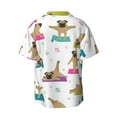 thumbnail image 2 of Wukai Yoga Dogs Poses Men's Casual Short-Sleeve Button Down Shirt - Lightweight Summer Dress Shirt for Daily Wear-XX-Large, 2 of 7