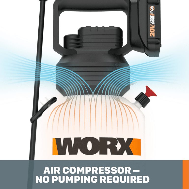 Worx WG829 20V Power Share 2 Gallon Cordless Yard Sprayer Battery and Charger Included
