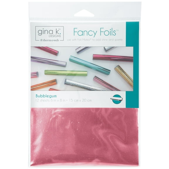Gina K Designs Fancy Foil 6"X8" 12/Pkg-Bubblegum
