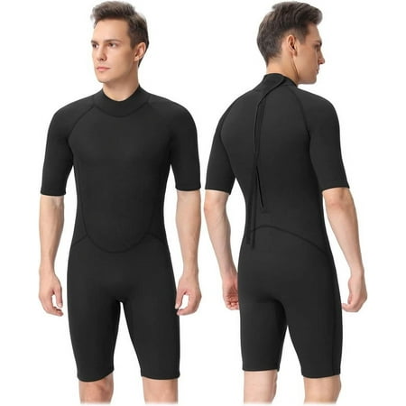 Flexel Shorty Wetsuit Women and Men 2mm Short Sleeves Neoprene Surfing Wet Suits, Adult Shortie for Snorkeling, Kayaking, Boarding, Swimming