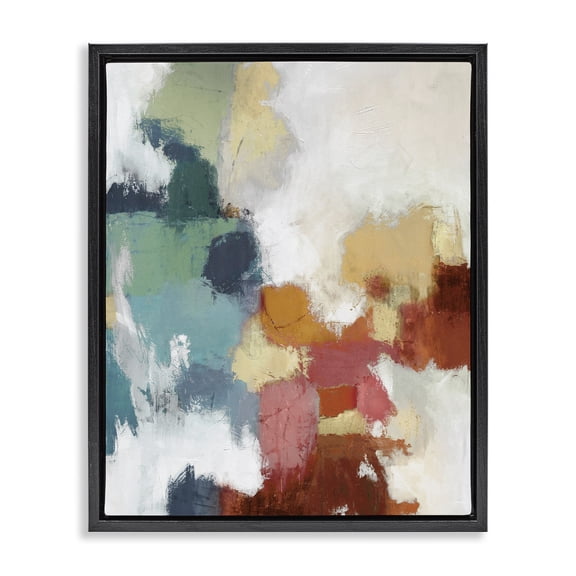 Stupell Industries Modern Dynamic Abstract Hues Black Floating Frame Canvas Art, 25 x 31, by Amber Sterling