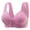 Purple, variant on Women's Front Side Buckle Lace Edge Non-Wired Seamless Gathering Bra for Yoga/Sleep - Plus Sizes, Casual/Sexy Style, All Seasons - Nylon/Spandex, Sizes 36-46