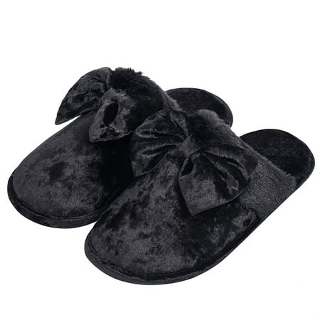 

DL Women s Memory Foam Scuff House Slippers Fluffy Velvet Slip on Indoor Bedroom Womens Slippers