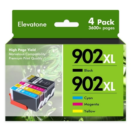 902XL 902 Ink Cartridges Compatible for HP 902XL 902 Combo Pack for OfficeJet Pro 6968 6978 6958 6970 6960 6962 6950 6968 6972 902 XL Printer (4 Pack, Black, Cyan, Magenta, Yellow)