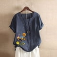 thumbnail image 4 of Camisetas de Manga Corta para Mujeres, Camiseta de Manga Corta Impresa Casual Hecha de 95% Poliéster 5% Spandex para Todas las Estaciones, Camisetas de Manga Corta para Mujeres, 4 of 6