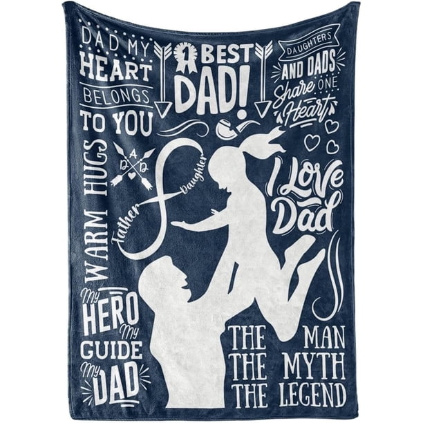 LHSHID Father's Day Birthday Gifts for Dad to My Dad Gifts from Daughter Son Best Dad Gifts Ideas Soft Throw Blanket Daughter&Dad 30"x40"
