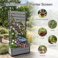 thumbnail image 4 of Aoodor Patio Privacy Screen with Planter Box for Climbing Plants, Freestanding or Wall Mounted Flower Bed with Privacy Panels  for Patio, Balcony & Backyard, 36''L x 14''W x 74''H, 4 of 7