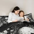 thumbnail image 5 of Homewish Boys Girls Gothic Skull Full Size Comforter Sets 3-Piece,Chic Floral Flowers Bedding Comforter Set,Bohemian Starry Sky Lightweight Bedding Sets,Microfiber Bedroom Decor,Reversible, 5 of 8