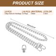 thumbnail image 2 of 23.6" Flat Purse Chain, 8 Pack Silver Chain Purse Strap Handbag Chains Crossbody Straps Extender with D-Rings for Tote Wallet Clutch Satchel Short Bag, 2 of 7