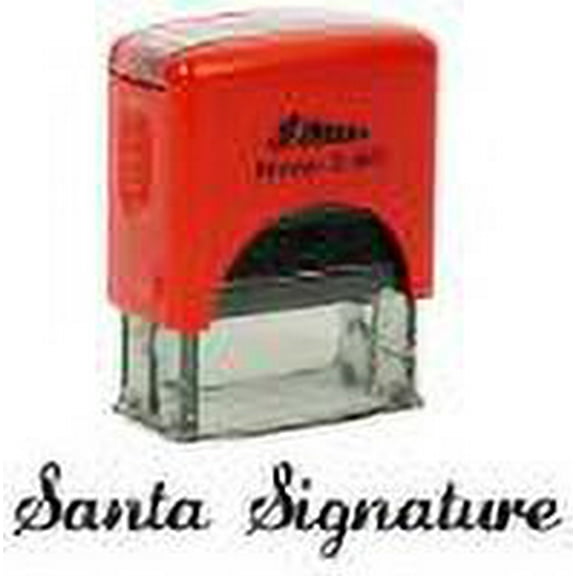 Printtoo Santa Signature Self Inking Rubber Stamp Pre,Inked Office Stamp, Home Office Business Stationery, 38 x 14 mm, Black