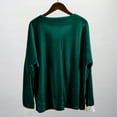 thumbnail image 5 of Spring Tops for Women Homenesgenics Clothes under $5.00 Fashion Versatile Temperament Women Solid Golden Velvet Long Sleeved V-Neck Top/Green XXL, 5 of 6