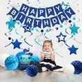 thumbnail image 4 of Blue Birthday Party Decorations for Men Women- Navy Blue Happy Birthday Banner with Honeycomb Balls,  Star Hanging Swirl Streamer, Circle Dot Garland Decroations, 4 of 7