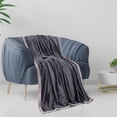 thumbnail image 3 of Manta de Franela Polar Reversible PiccoCasa para Cama Sofá Color Gris Ardesia 130 x 150 cm, 3 of 9