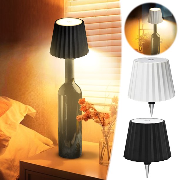 Iumwxz Lamp Light Striped Embedded Wine Bottle Lamp with Three