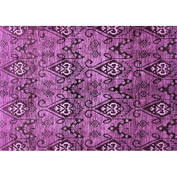 Ahgly Company Indoor Rectangle Abstract Purple Modern Area Rugs, 5' x 7'