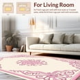 thumbnail image 2 of ODIKA 8'x10' Machine Washable Non-Slip Area Rug, Vintage Floral Medallion with Delicate Scrollwork High Traffic Rug, Pink, 284591, 2 of 7