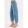 thumbnail image 6 of Womens Plus Size Mid Rise Barrel Jeans Rolled Cuff Relaxed Fit Washed Denim With Pockets For Everyday Comfort Wear, 6 of 7