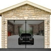 Garage Door Screen for 2 Cars 16.3x7.15FT Garage Doors, with High Energy Magnets Screen Door Durable Fiberglass Hands Free Instant Heavy Bottom Magnetic Screen Net with 6 Strapping Tapes (Fit 16x7FT)