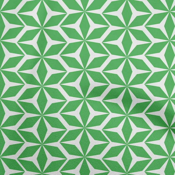 oneOone Cotton Poplin Twill Green Fabric Geometric Sewing Craft Projects Fabric Prints By Yard 56 Inch Wide