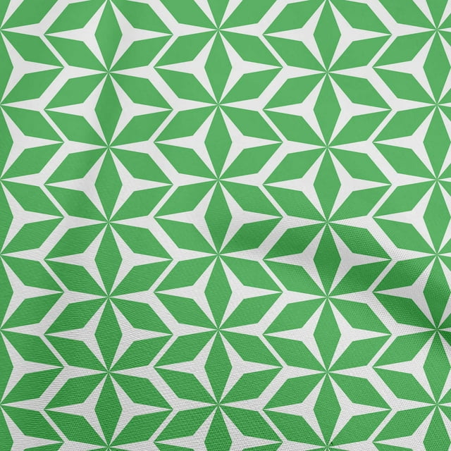 oneOone Viscose Jersey Green Fabric Geometric Sewing Craft Projects Fabric Prints By Yard 60 Inch Wide
