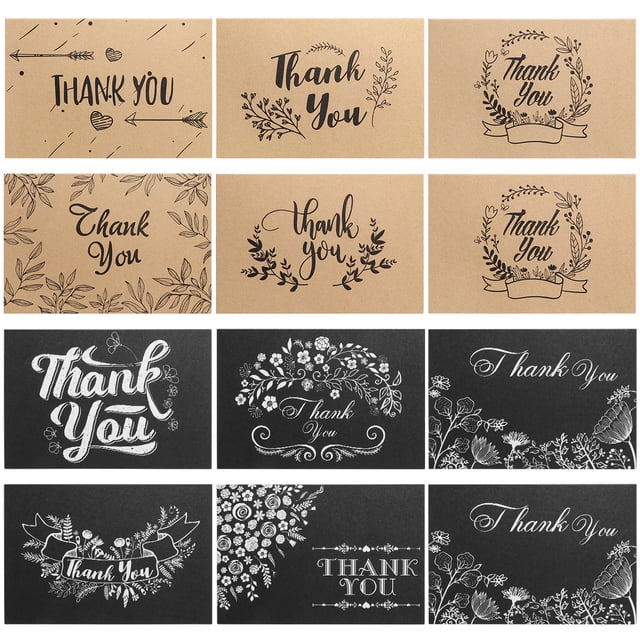 Miangastore Partykindom 150 Sets Thank You Cards Set Greeting Cards Notes With Kraft Envelopes Stickers All-Occasion Thank You Notecards