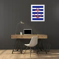 thumbnail image 3 of Fab Funky 20x24 White Modern Wood Framed Museum Art Print Titled - Red Starfish Anchor on Blue and White, 3 of 4