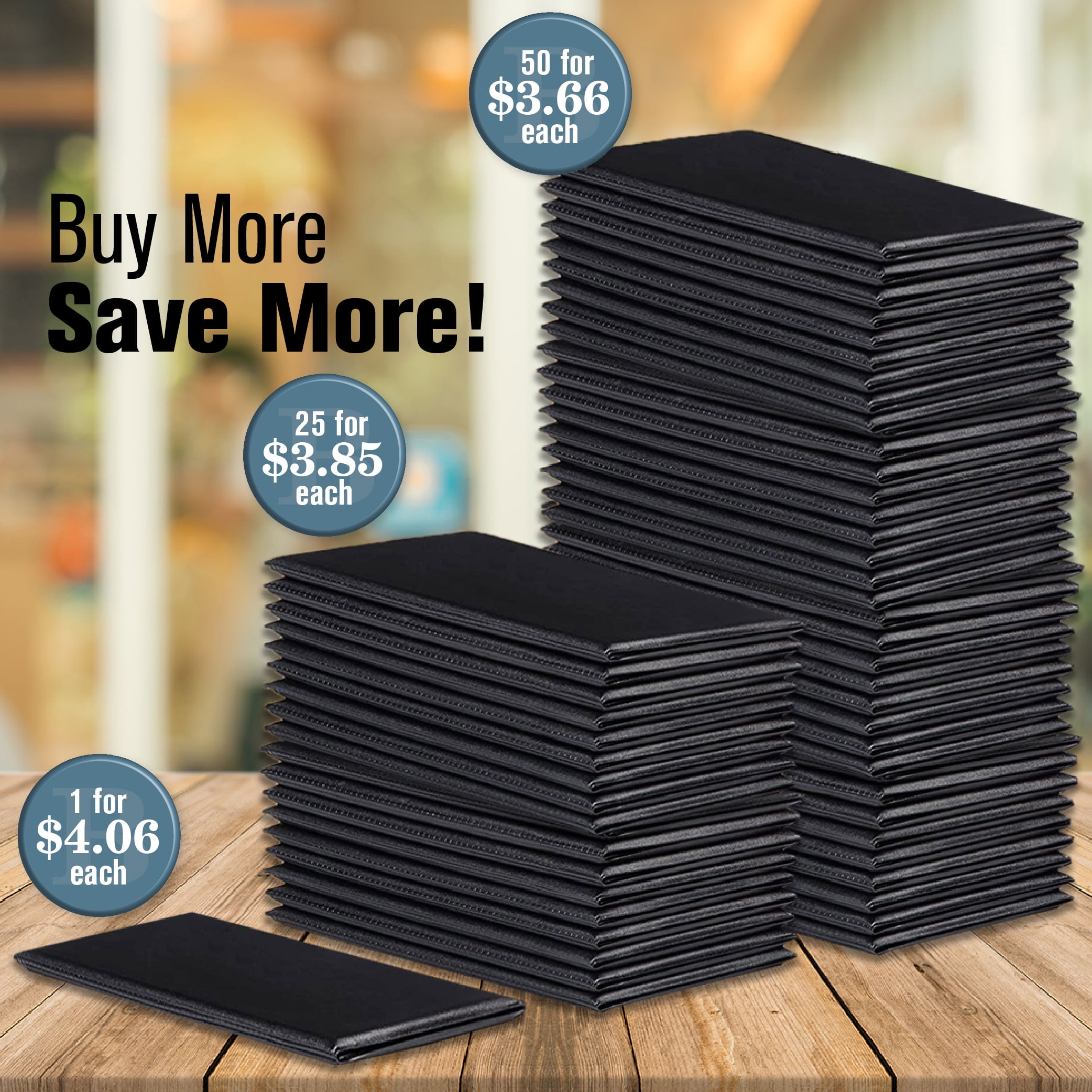 Leatherette Guest Check Presenters for Restaurants | Set of 20 | 5.5W x 10H |