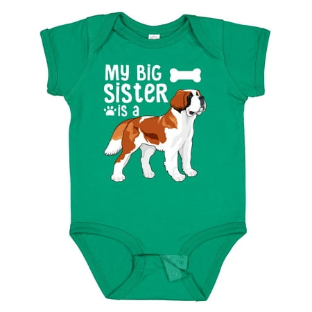 

Inktastic My Big Sister is a Saint Bernard (white) Gift Baby Boy or Baby Girl Bodysuit