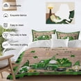 thumbnail image 6 of St. Patrick's Day Queen Size Comforter Set, Green Truck Gnome Shamrocks Wood Grain Green Plaid Bedding for All Seasons, 4 Pcs Bed Set, 1Quiltcover (90"x92") ,1Sheet(94"x116"), 2Pillowcases (30"x20"), 6 of 10