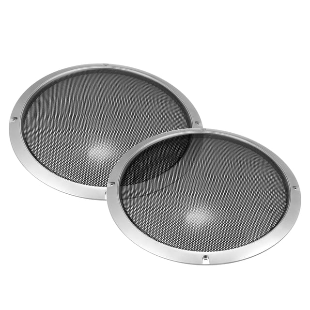 2 Piezas para 10" Coche Altavoz Rejilla Cubierta Adorno Redondo Rejilla Plata Tono