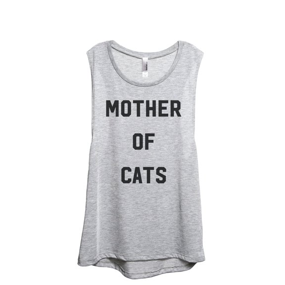 Mother Of Cats Women's Fashion Sleeveless Muscle Workout Yoga Tank Top Sport Grey X-Large