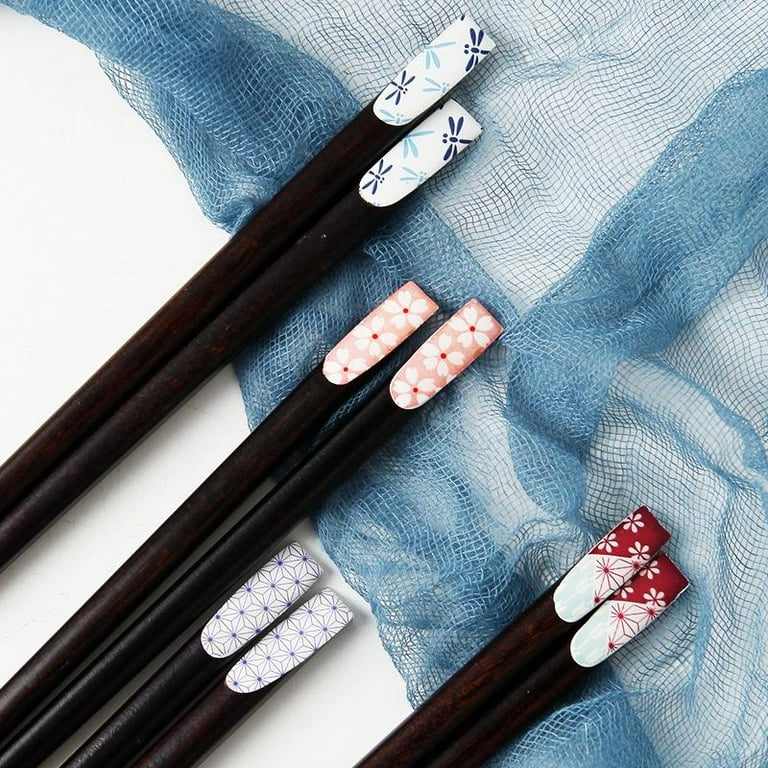 Printed Nail Chopsticks Japanese Style Household Floral Wooden Chopsticks A4