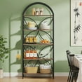 thumbnail image 5 of 5-Tier Rustic Industrial Narrow Bookshelf - Metal Frame & MDF, Compact Open Storage for Living Room/Office/Farmhouse, 5 of 6