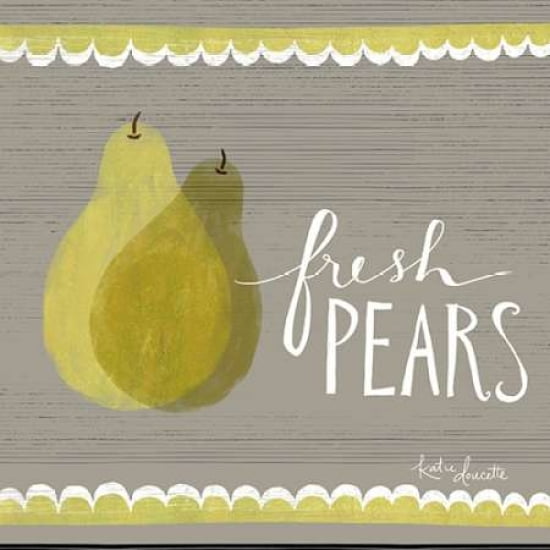 Fresh Pears Canvas Art - Katie Doucette(24X24)