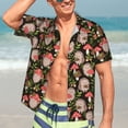 thumbnail image 5 of Lsque Edgehog and Mushrooms pattern Hawaiian Shirt for Men, Unisex Summer Beach Casual Short Sleeve Button Down Shirts-3X-Large, 5 of 9