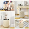 thumbnail image 4 of LYYHTY 2-Piece Nesting Storage Ottomans, Velvet Upholstered Round Foot Rest Vanity Stool with Hidden Storage for Bedroom/Living Room​,Beige & Golden, 4 of 8