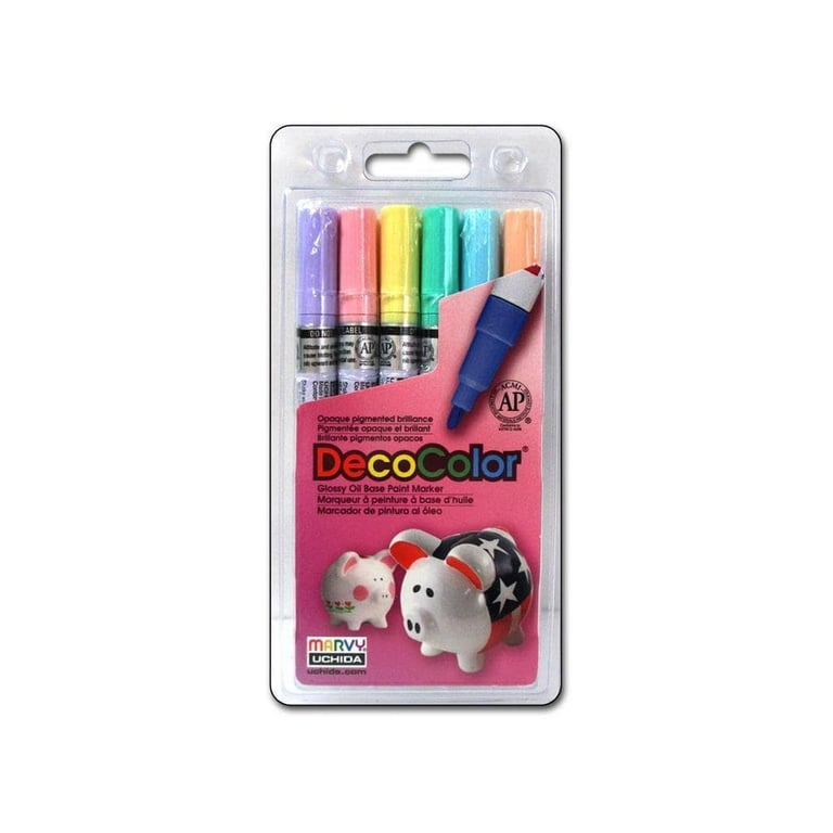 Marvy Uchida DecoColor Paint Markers Fine Tip Assorted 6/Pack (72113) 