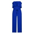thumbnail image 7 of Sevevn Women Fashion One Shoulder Solid Color Elastic Waist Jumpsuits Blue M Deal of the Week, 7 of 7