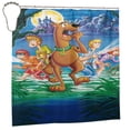 thumbnail image 3 of Cortina de ducha Scooby Doo, juego de cortinas de ducha con dibujos animados encantadores para niños, niñas, dormitorio universitario, baño, accesorios de decoración de bañera a prueba de agua con 12, 3 of 8