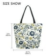 thumbnail image 5 of FORMRS Womens Canvas Tote Bag with Zipper Inner Pocket Shoulder Handbag, Light Floral, 5 of 7