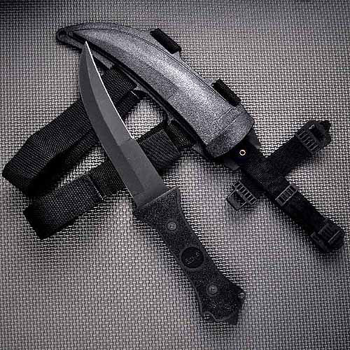 Fury Apex 13" Fixed Blade Knife, Razor Edge Jambiya, Hard Sheath Black