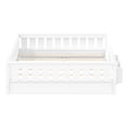 thumbnail image 5 of Euroco Wood Full Size Platform Bed with Shelves, Floor Bed with Guardrails, White, 5 of 12