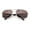 Gold - Brown, variant on Mens Air Force Classic Narrow Rectangle Officer Cop Metal Rim Sunglasses All Black