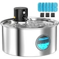 thumbnail image 2 of Cat Water Fountain Wireless Automatic Cat Fountain Battery Operated .L Stainless Steel Pet Water Fountain for Cats and Small Dogs with Filters Replacement, 2 of 6