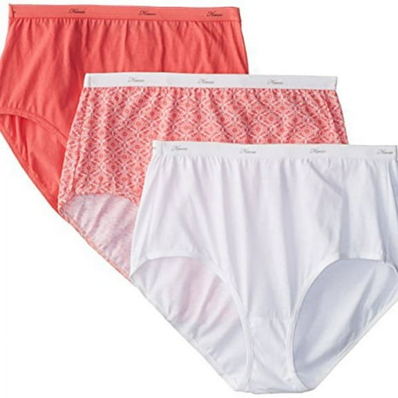 Hanes Women's assorted cotton brief panties - 3 pack