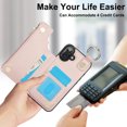 thumbnail image 6 of Allytechgroup iPhone 16 Wallet Case, RFID Blocking Zipper Pocket Ring Holder Kickstand Bumper Shockproof Portable Durable Phone Case for Apple iPhone 16, Rosegold, 6 of 8